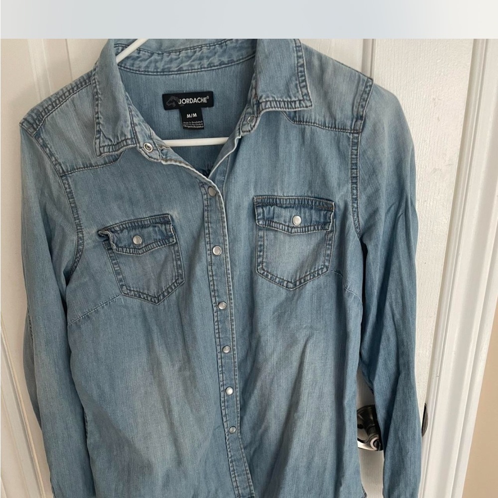 Jordache Faded Blue Denim Top